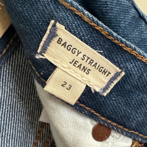 NWT Madewell Baggy Straight Jeans in Dark Worn Indigo Wash - Picture 11 of 11
